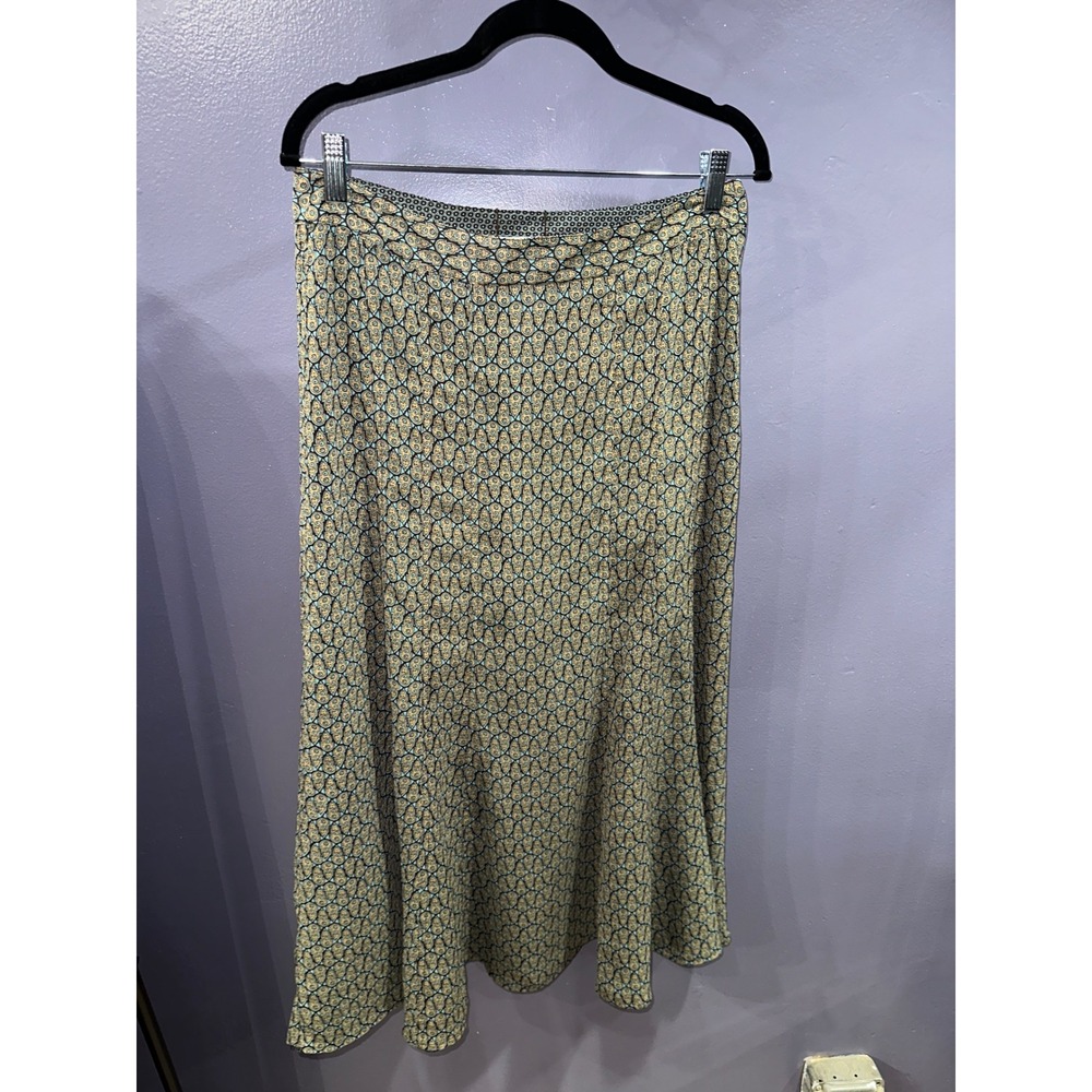 Emma James Reversible Midi Skirt Womens Hamsa Paisley Sage Green Floral S/M